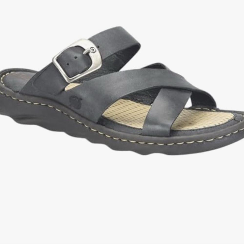 Born Black Leather Sandals